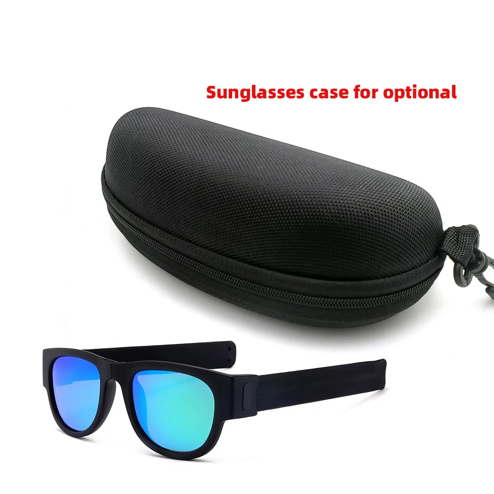 VIVIBEE Novelty Mirror Men Polarized Folding Sunglasses New Arrival Slap Sport Foldable Wristband Shades 2024 Trend Product
