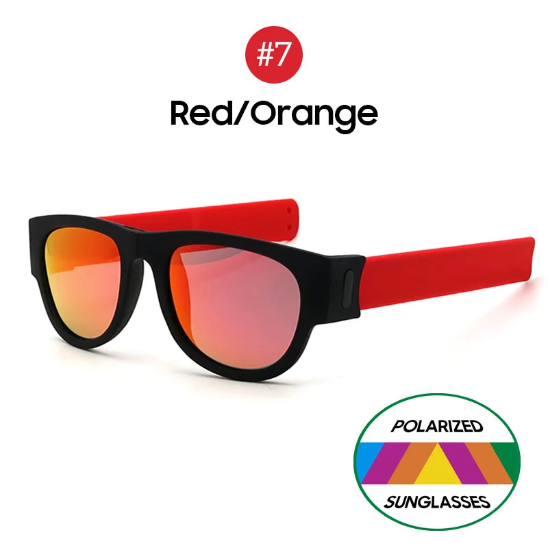 VIVIBEE Novelty Mirror Men Polarized Folding Sunglasses New Arrival Slap Sport Foldable Wristband Shades 2024 Trend Product