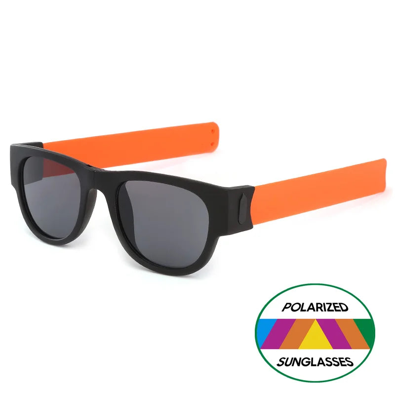 VIVIBEE Novelty Mirror Men Polarized Folding Sunglasses New Arrival Slap Sport Foldable Wristband Shades 2024 Trend Product