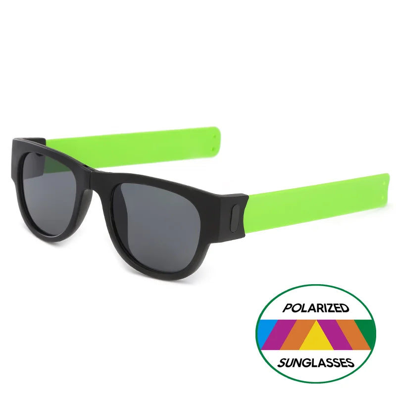VIVIBEE Novelty Mirror Men Polarized Folding Sunglasses New Arrival Slap Sport Foldable Wristband Shades 2024 Trend Product