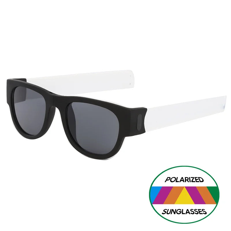 VIVIBEE Novelty Mirror Men Polarized Folding Sunglasses New Arrival Slap Sport Foldable Wristband Shades 2024 Trend Product