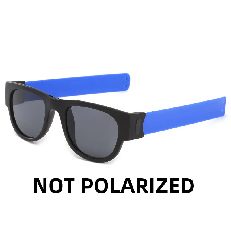 VIVIBEE Novelty Mirror Men Polarized Folding Sunglasses New Arrival Slap Sport Foldable Wristband Shades 2024 Trend Product