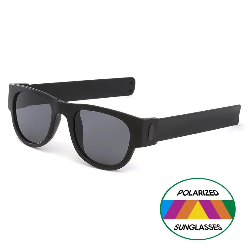 VIVIBEE Novelty Mirror Men Polarized Folding Sunglasses New Arrival Slap Sport Foldable Wristband Shades 2024 Trend Product