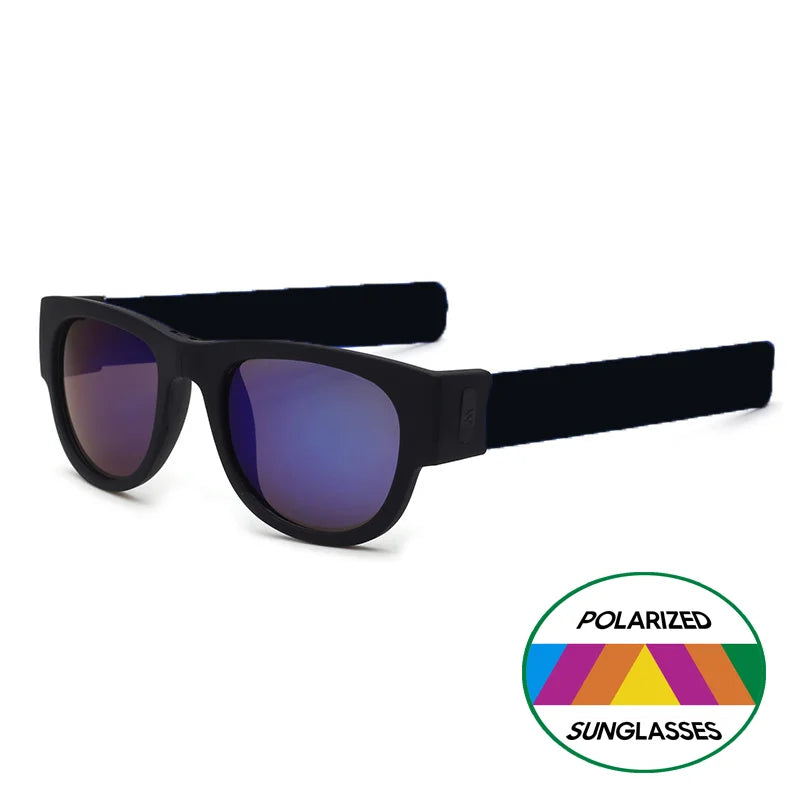 VIVIBEE Novelty Mirror Men Polarized Folding Sunglasses New Arrival Slap Sport Foldable Wristband Shades 2024 Trend Product