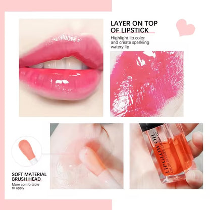 Mirror Water Lip Glaze Long-lasting Waterproof Crystal Jelly Oil Lip Tint Moisturizing Non-stick Cup Lip Glow Oil Care Cosmetics