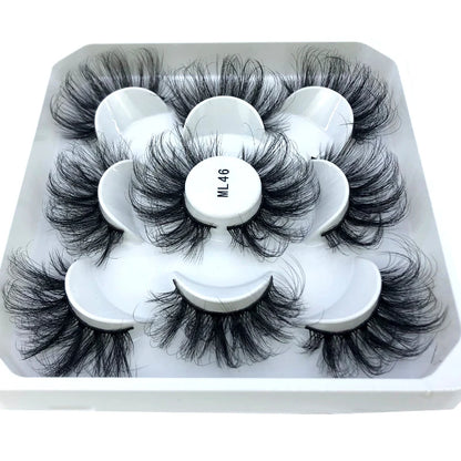 5 Pairs 25 mm 3d Mink Lashes Bulk Faux with Custom Box Wispy Natural Mink Lashes Pack Short Wholesales Natural False Eyelashes