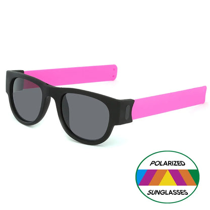 VIVIBEE Novelty Mirror Men Polarized Folding Sunglasses New Arrival Slap Sport Foldable Wristband Shades 2024 Trend Product