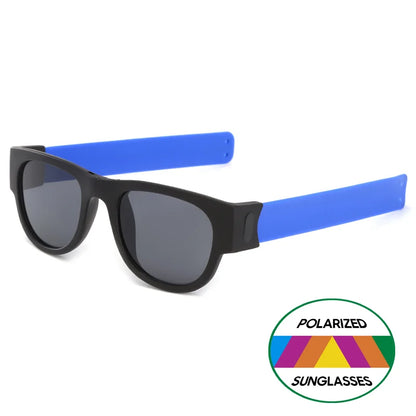 VIVIBEE Novelty Mirror Men Polarized Folding Sunglasses New Arrival Slap Sport Foldable Wristband Shades 2024 Trend Product