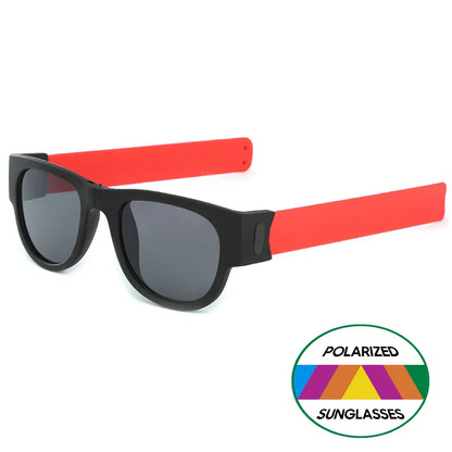 VIVIBEE Novelty Mirror Men Polarized Folding Sunglasses New Arrival Slap Sport Foldable Wristband Shades 2024 Trend Product