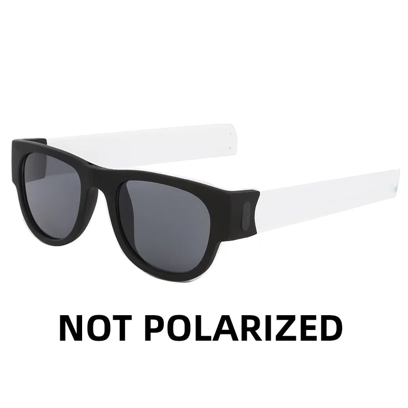 VIVIBEE Novelty Mirror Men Polarized Folding Sunglasses New Arrival Slap Sport Foldable Wristband Shades 2024 Trend Product