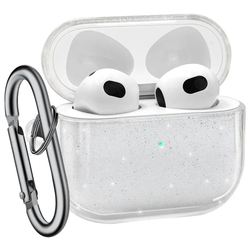 Bling Glitter Soft TPU Earphone Case for Airpods Pro 2 2022 2nd Generation Air Pods 3 1 3rd Gen with Keychain Cover Accessories