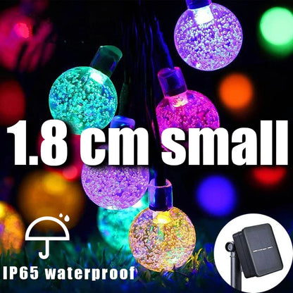 Solar String Lights Outdoor 200 LED Crystal Globe Light 8 Modes,Waterproof Patio Lights for Garden Yard Christmas Party Decor